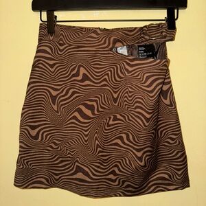 DISCOUNT SHIPPING. H&M Brown Mini A-line Skirt with Wrap